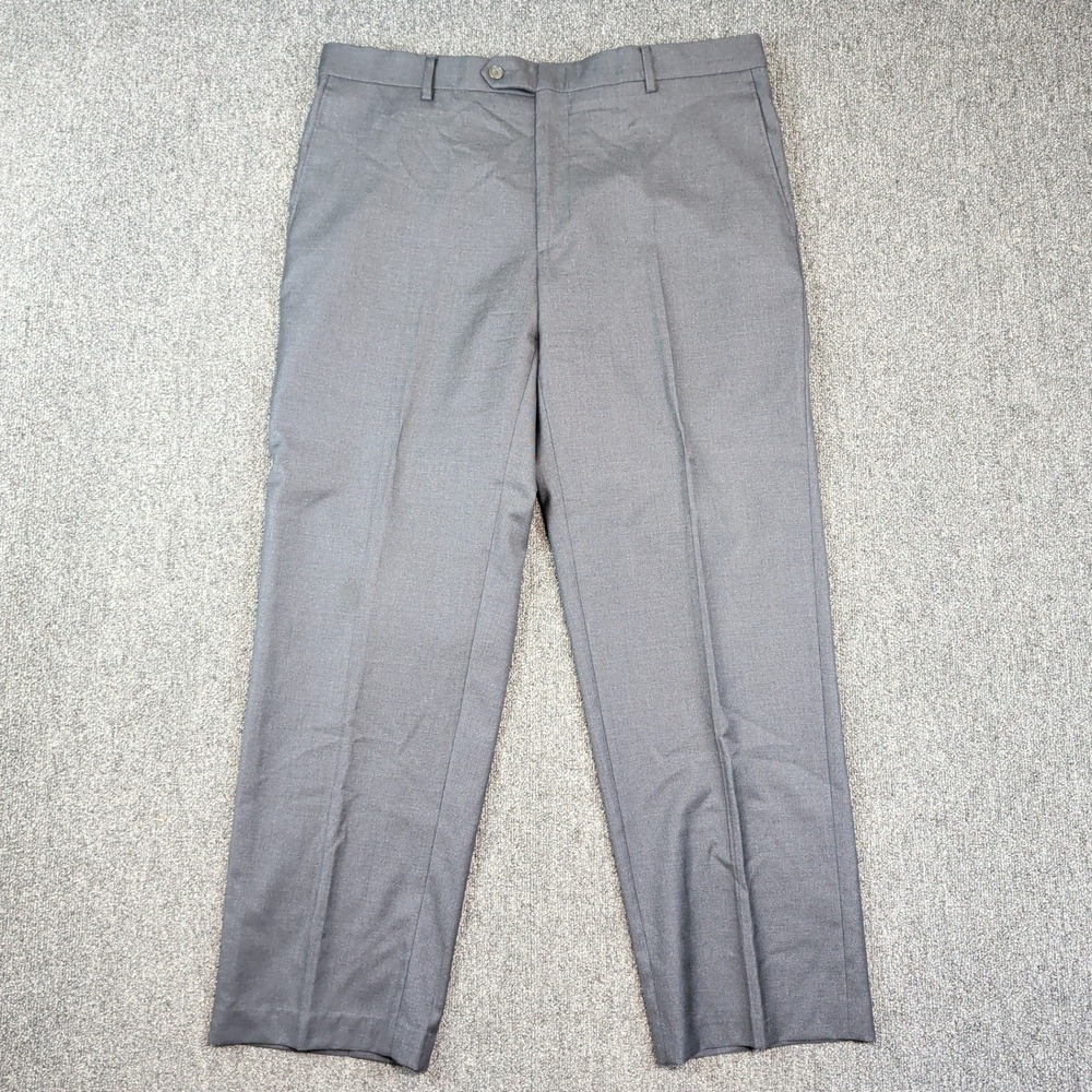 Guabello Italy Super 150s Wool Dress Pants 40 Grey Luxury Flat Front Trousers